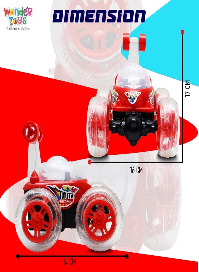 Wonder Remote Control Rotating Rolling Stunt RC Car Toys for Kids Off Road Vehicle Toy Cars Kids Monster Truck Rock Climbing Car Toy 2-10 Year- Red - Image 5